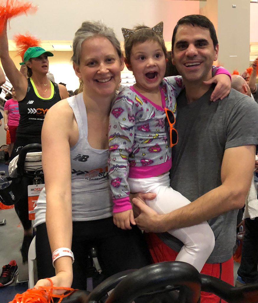 Caroline with Mom & Dad at Cycle for Survival 2018